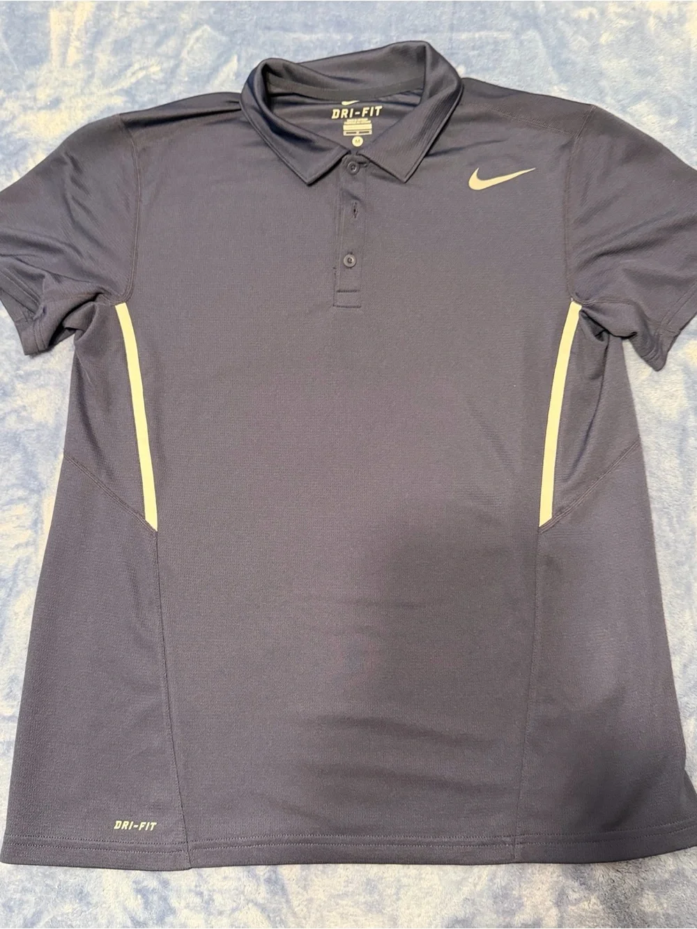 Nike Men's Navy Polo with Cream Accent Swoosh